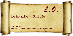 Leipniker Olivér névjegykártya